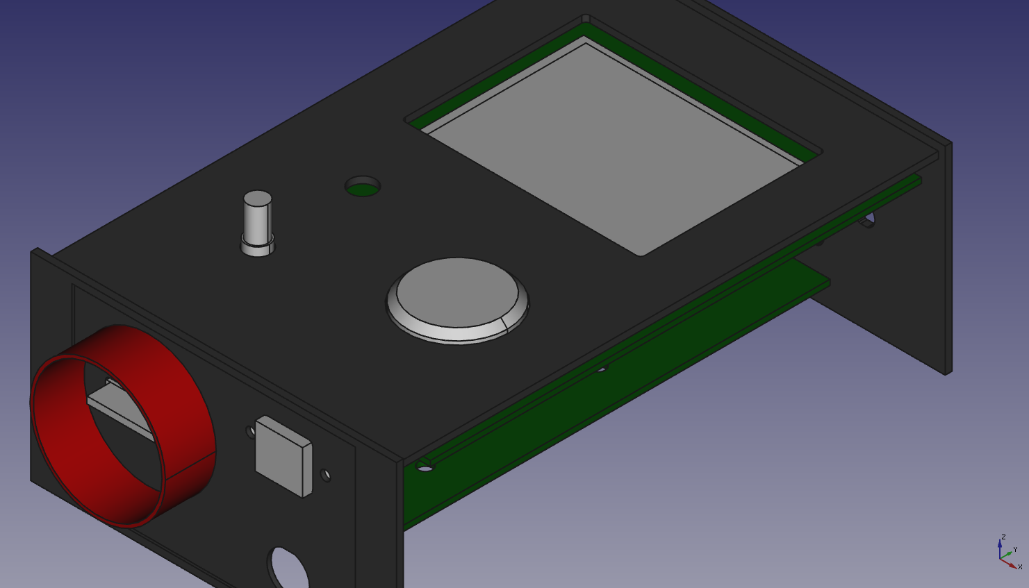3D renderis mūsų ornitologinio imtuvo Imtuvo renderis